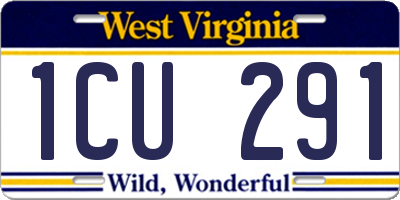 WV license plate 1CU291