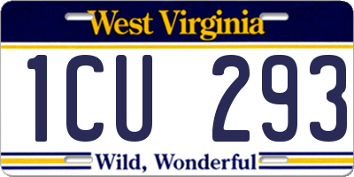 WV license plate 1CU293