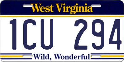 WV license plate 1CU294