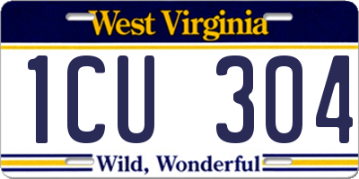 WV license plate 1CU304