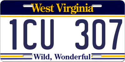 WV license plate 1CU307