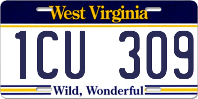 WV license plate 1CU309