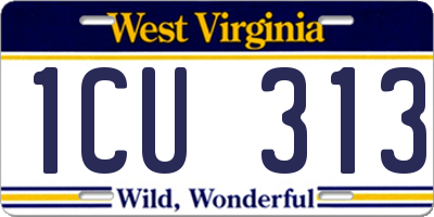 WV license plate 1CU313