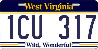 WV license plate 1CU317