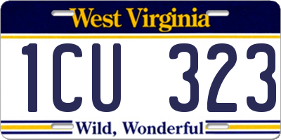 WV license plate 1CU323