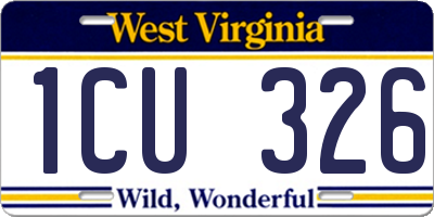 WV license plate 1CU326