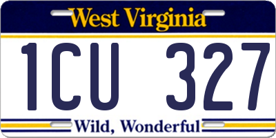 WV license plate 1CU327