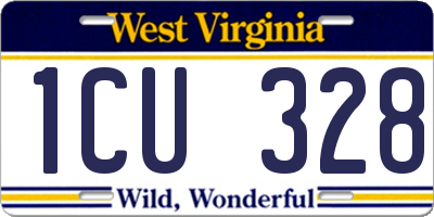 WV license plate 1CU328