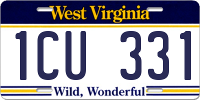 WV license plate 1CU331