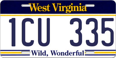 WV license plate 1CU335