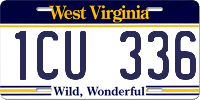 WV license plate 1CU336