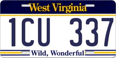 WV license plate 1CU337