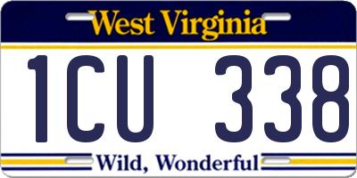 WV license plate 1CU338
