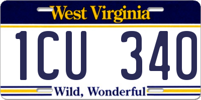 WV license plate 1CU340