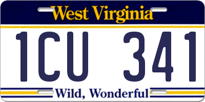 WV license plate 1CU341