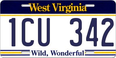 WV license plate 1CU342