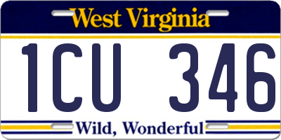 WV license plate 1CU346