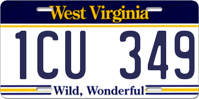 WV license plate 1CU349