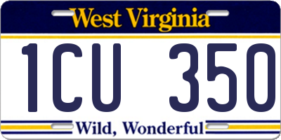 WV license plate 1CU350