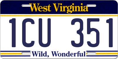 WV license plate 1CU351
