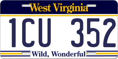 WV license plate 1CU352