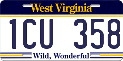 WV license plate 1CU358