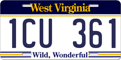 WV license plate 1CU361