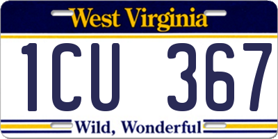 WV license plate 1CU367