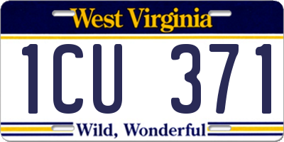 WV license plate 1CU371
