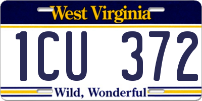 WV license plate 1CU372