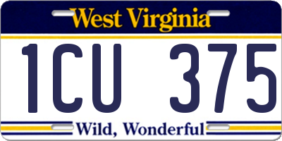 WV license plate 1CU375