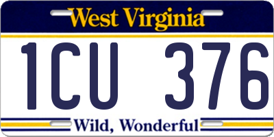WV license plate 1CU376