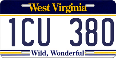 WV license plate 1CU380