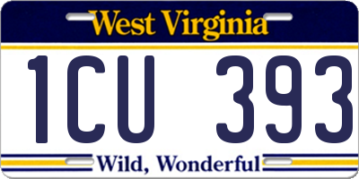 WV license plate 1CU393