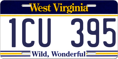 WV license plate 1CU395