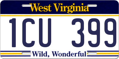 WV license plate 1CU399