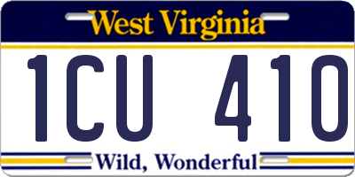 WV license plate 1CU410