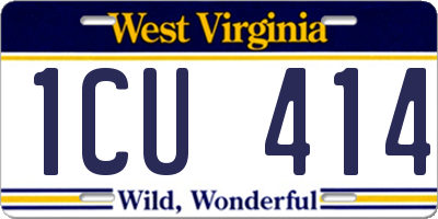 WV license plate 1CU414