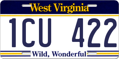 WV license plate 1CU422