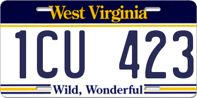 WV license plate 1CU423
