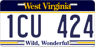 WV license plate 1CU424