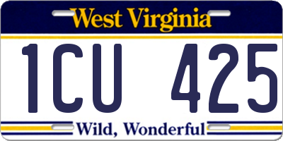 WV license plate 1CU425