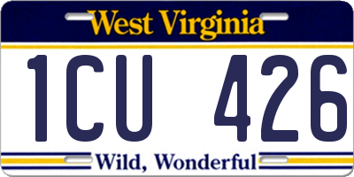 WV license plate 1CU426