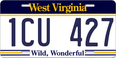 WV license plate 1CU427