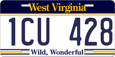 WV license plate 1CU428
