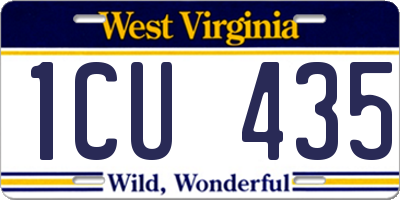WV license plate 1CU435