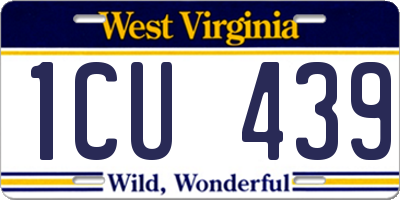 WV license plate 1CU439