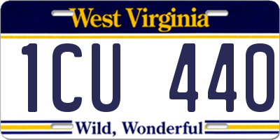 WV license plate 1CU440