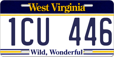 WV license plate 1CU446