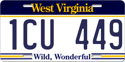 WV license plate 1CU449